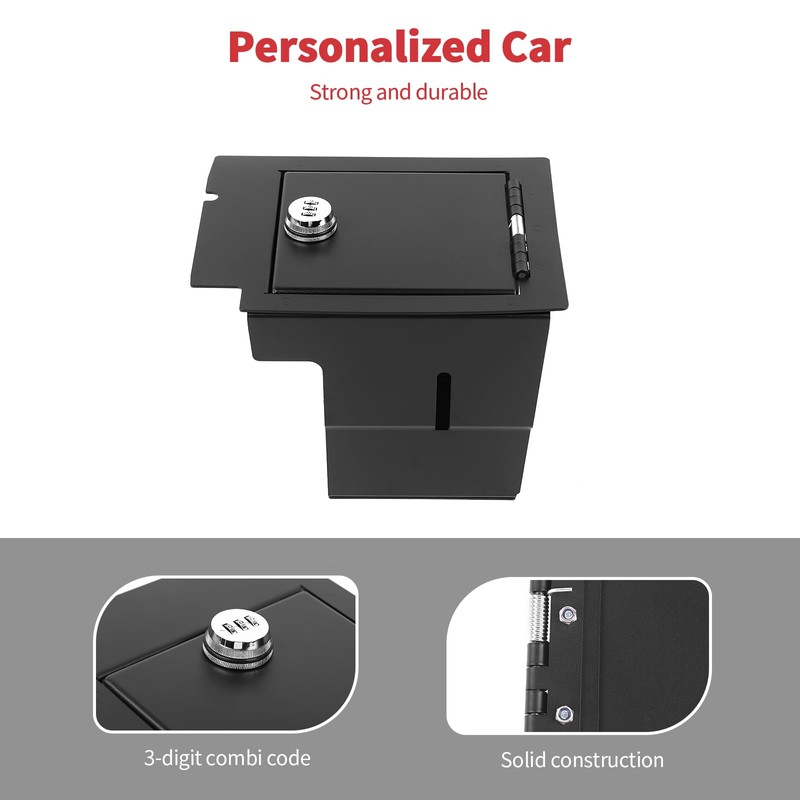 Linskip Console Valuables Safe Fit for 2010-2024 Toyota 4Runner, for