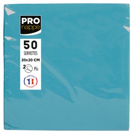 PRONAPPE - Rif. SV622028I - 50 tovaglioli da cocktail, 20 x 20 cm, carta micro-goffrata, ovatta a 2 strati, colore: turchese