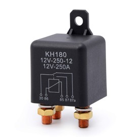 FOSHIO Automotive Normally Open/Normally Closed Relay 12V 250A 5 Pole Power On/Off Heavy Duty Continuous Relay Electric Starter Relay Split Charger Contactor SPDT 5 Pin for Truck Boat Marine