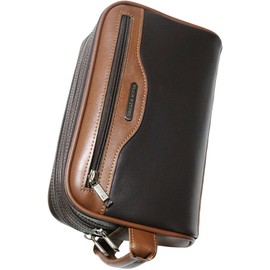 Berkut 2nd Bag, Double Zipper, 2 Rooms, Keeps Shape, Commuting Bag, Clutch Bag, Large Capacity, Braun, F