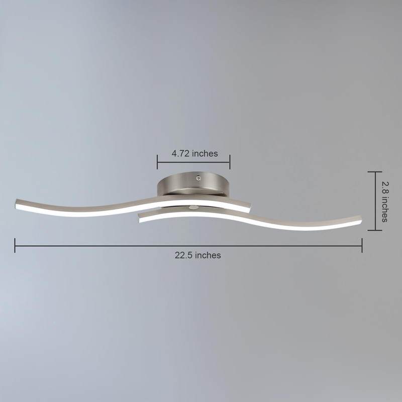 EDISLIVE Modern Dimmable LED Ceiling Light Curved 2 Light 22.5