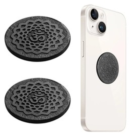 2PCS Shungite Stickers for Cell Phone, Shungite Neutralizer Stickers, EMF Blockers for Sartphones, Geometric Design with Ohm Symbol, Energy Shungite Stone Plates