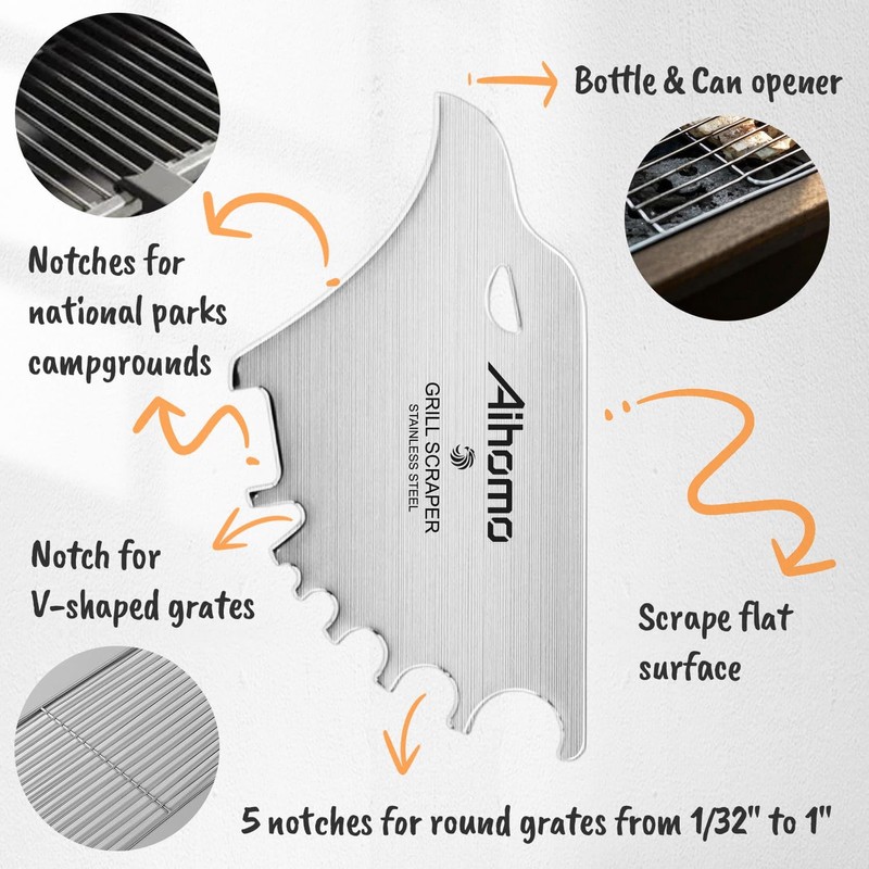Eagle Grill Scraper Stocking Stuffers, Bristle-Free BBQ Scraper Kitchen Gadgets,