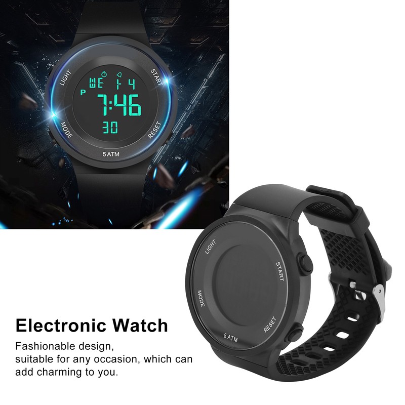 Students Electronic Watch Waterproof Stopwatch Alarm Dual Time Digital Sports