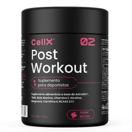 CELLX | Post Workout Suplemento Deportivo con BCAAs 2:1:1, Beta Alanina, Carnitina, Magnesio, Zinc y AstraGin | 300 g (Berries)