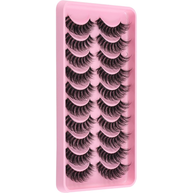 Clear Band Eyelashes Russian Volume Fluffy Strip Lashes 10 Pairs
