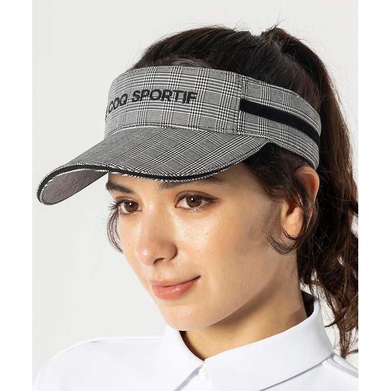 Cox Sportif LG4FCP50L Women's Visor, Checkered Pattern, Velour Tape, Cute,