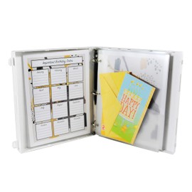 UniKeep Greeting Card Organizer - 1.5" Large Capacity - Fully Enclosed 3 Ring Binder Kit