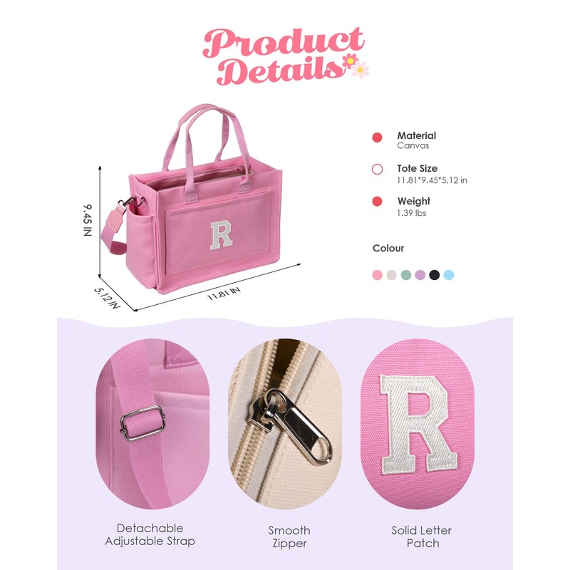 Freesya Monogrammed Tote Bag for 12 13 14 15 16