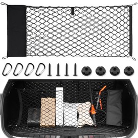 Amiss Envelope Style Truck Bed Cargo Net with Side Organizer, Portable Storage and Highly Elastic Cargo Net Organizer with Hook, Car Exterior Accessories for Cars, SUVs, Trucks (35.4" x 15.8")
