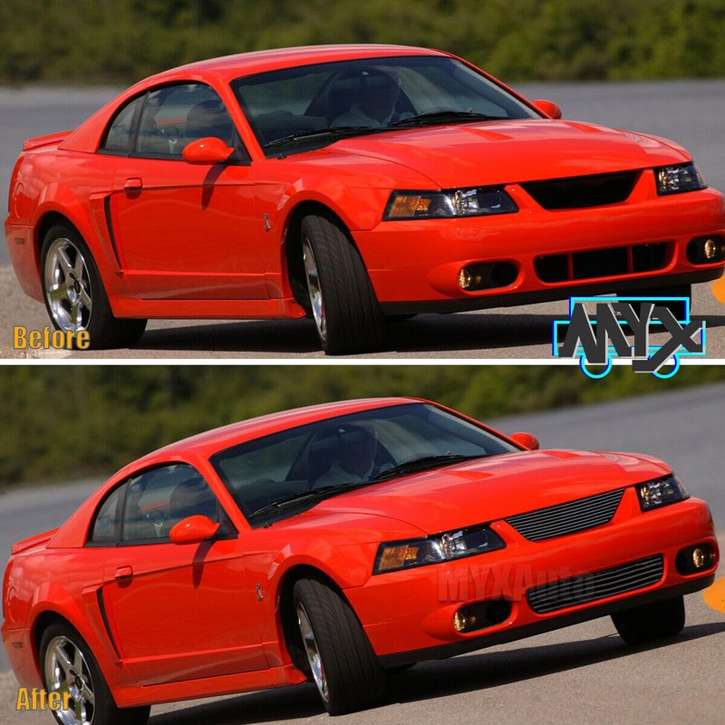 Black Grill Fits 1999-2004 Ford Mustang Main Upper Lower Bumper(Not