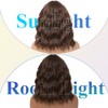 Brown Highlights Wig with Bangs for Women,12 Inch Wavy Bob