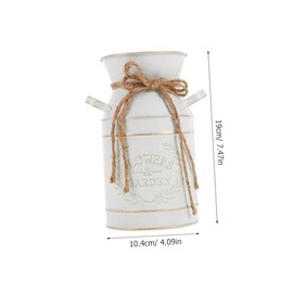 Jarrón De Jarra De Leche Vintage De Metal Rústico Granja Francés para Arreglos para Decoración De Mesa De Primavera