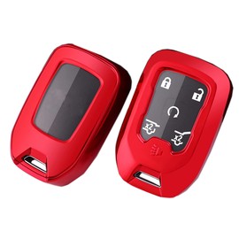 Key Fob Cover Case Fit for GMC Sierra Acadia Terrain Yukon Chevy Silverado Suburban Tahoe (Red)