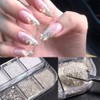 1 box 12 patterns silver holo glitter nail parts nail