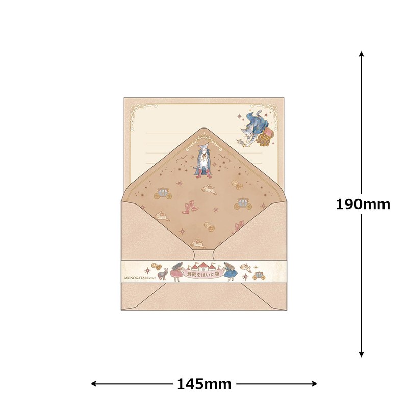 Kamio Japan Letter Set MONOGATARI Letter 226633 Cat in Boots