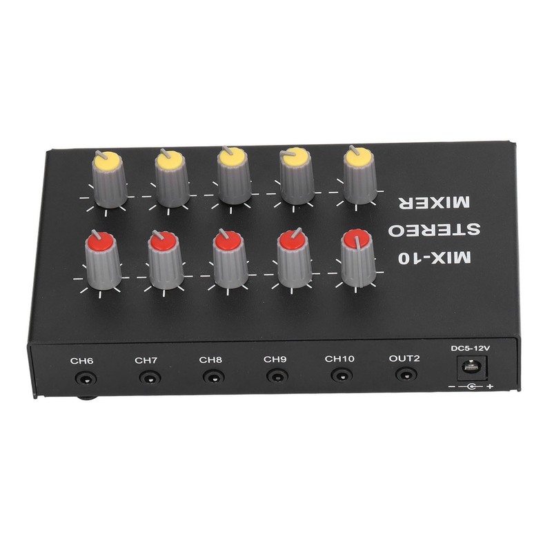 10 Channel Audio Mixer with 3.5mm Jack 10 Input 2