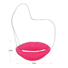 VIGUEUR Pink Funny Sausage Lip Face Mask, Party Costume Accessory, Big Mouth Decoration