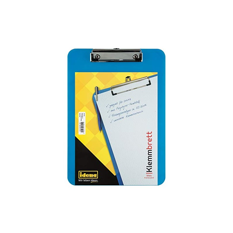 IDENA 507051 clipboard for DIN A4 Size Sheets, Nickel-Plated Clip,