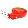 Ladies Skinny Leather Belt (34" to 37" LARGE, RED)