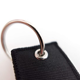 RENEGADE Guardian Angel Motorcycle Fabric Keyring with Keyring - Embroidered with Luminous Thread & Scratch Resistant (130 x 30 mm, Black) Ideal for Your Motorcycle, black