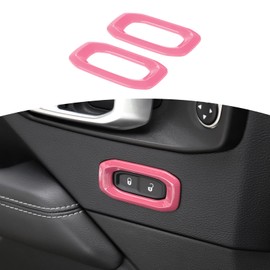 RT-TCZ para Wrangler JL - Cubierta de botón de bloqueo de puerta, color rosa para Jeep Wrangler JL JLU Gladiator JT 2018-2024, accesorios interiores rosados, 2 piezas