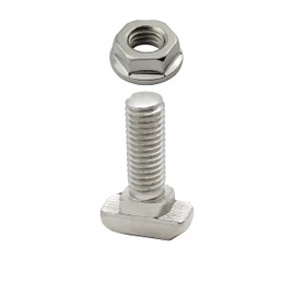 Stainless Steel Hammer Screw T-Screw M8 25 mm Nut 8 for Aluminium Profile Pack of 10 + Nut
