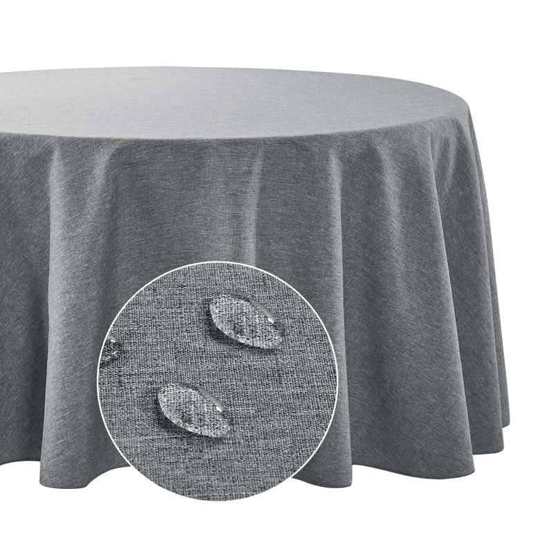 Deconovo Faux Linen Wipable Tablecloth, Table Protector for Party, Garden