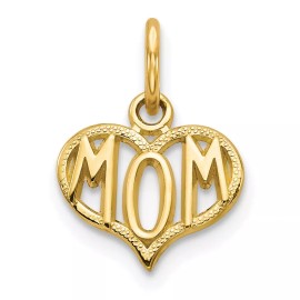GlittersandGold 14k MOM Heart Charm Bracelet Necklace