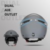 TRIANGLE Open Face Motorcycle Helmet Retro 3/4 Helmets with Clear