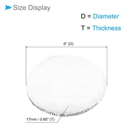 CoCud Wool Polishing Pad, 6" Diameter, Wool Hook and Loop Backing Buffing Pad - (Applications: for Cars, Glass, Wood Products), 8-Pieces