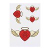 4 x 'Paw Print Angel Heart' Temporary Tattoos - Water