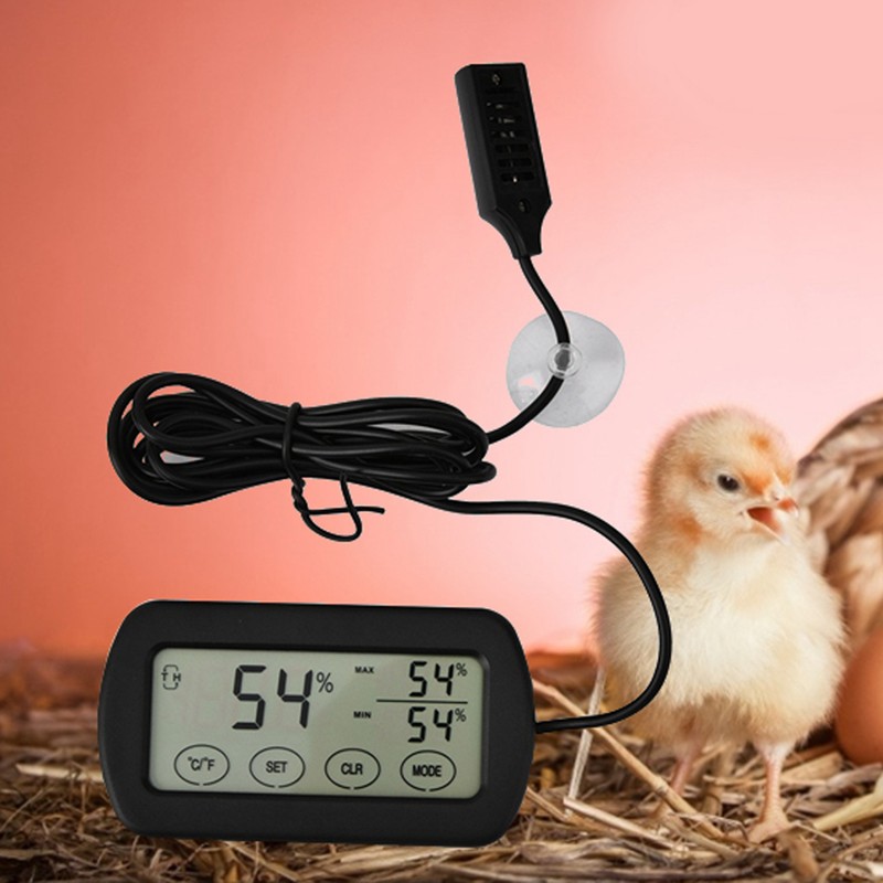 LCD Display Egg Incubator Reptile Tank Digital Thermometer Hygrometer