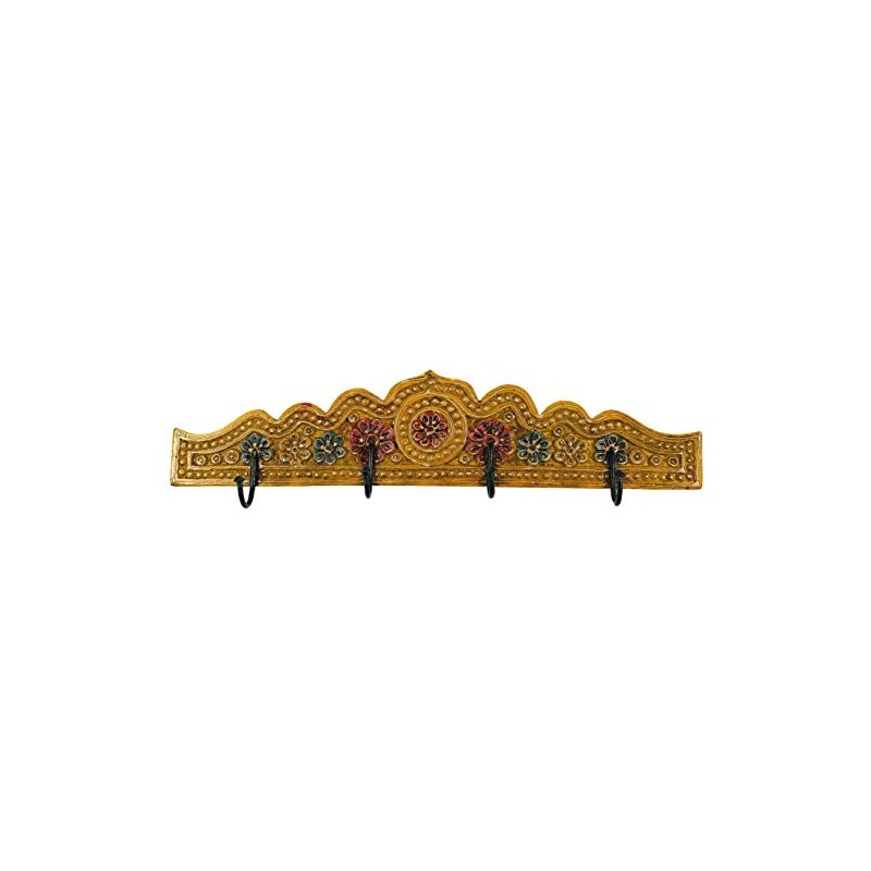 GURU SHOP Indian Vintage Coat Hook Rack - Design 1,