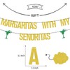 Margaritas with My Señoritas Banner Gold Green Glitter, Mexican Fiesta
