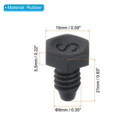 PATIKIL Pool Cue Bottom Cover, 5 Pack Billiard Cue Rubber Plug Billiard Bottom Tail Cover Protection Pad Snooker Accessories for Billiards Pole Stick, Black