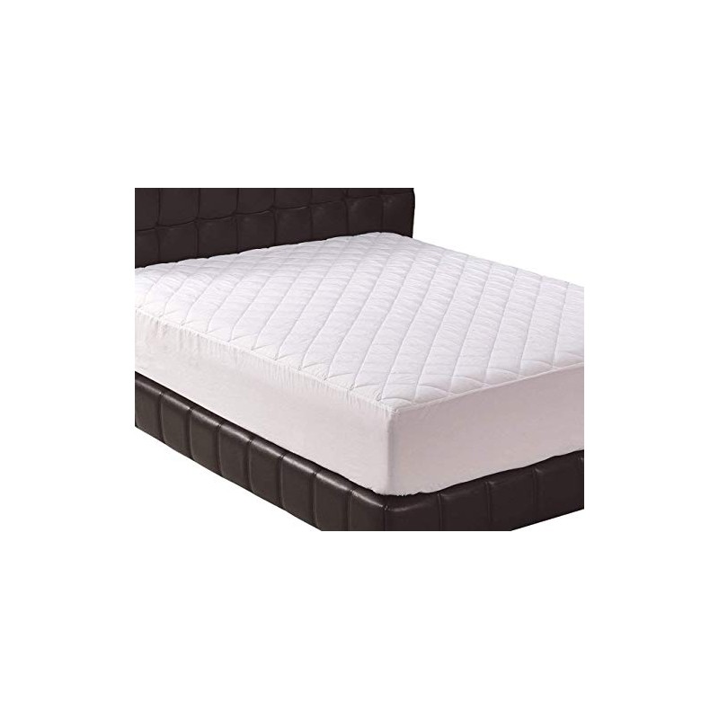 Poly-Cotton Quilted Mattress Protectors 30cm Deep Fitted Skirt Non-Noisy Hotel