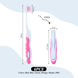 6-Teilige Reisezahnbürste, Faltbares Zahnbürstenset, Staubdichte Zahnbürste, Tragbare Zahnbürste Für Outdoor-Reisen, Paarzahnbürste, Zahnreinigungswerkzeug