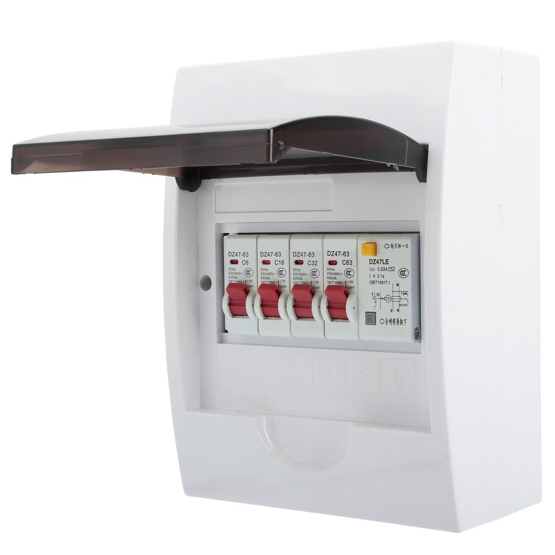 3 Way Fuse Box for 63A 30mA RCD+3MCB(6A+16A+32A) Power Supply