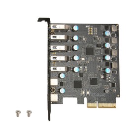 USB3.2 PCIE Expansion Card 2 Type C 5 Type A 10Gpbs Desktop PC Expansion Card for Windows7 8 10 for OS X 10.8.2