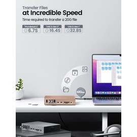 Yottamaster 40Gbps USB C Docking Station Compatible with Thunderbolt 3, 15 in 1 USB C Dock for Dual Monitor, DisplayPort, 60W PD, S/PDIF, Audio, 6 USB Ports, Ethernet, SD/TF Card Reader [DS06R]