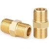 nutmanel Double Nipple, 2 x 1/4 Inch Brass Male Thread,