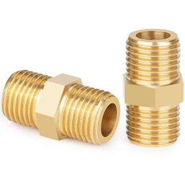 nutmanel Double Nipple, 2 x 1/4 Inch Brass Male Thread, Rust-proof, Corrosion Resistant, Pack of 2 for Pipe Connection
