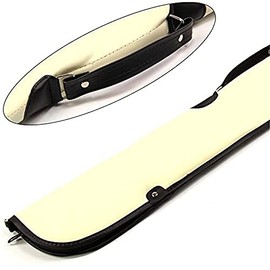 Funky Chalk Quality Thick Padded WHITE Vinyl 2pc Soft Cue Case