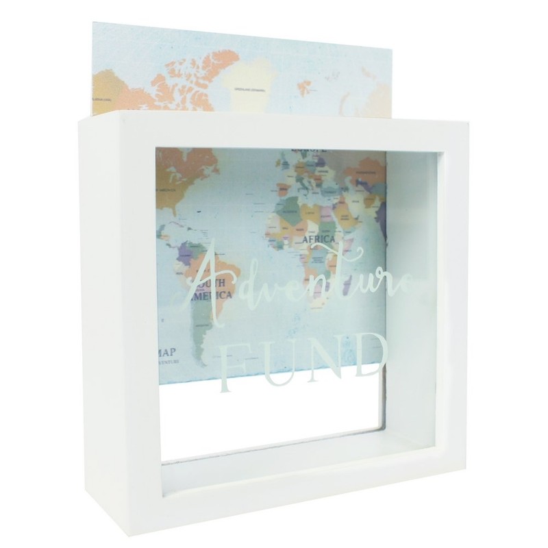 Jones Home and Gift Adventures Fund Frame Money Box, White