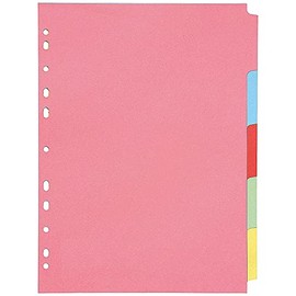 Q-Connect 5-Part Subject Divider Multi-Punched A4 KF26081