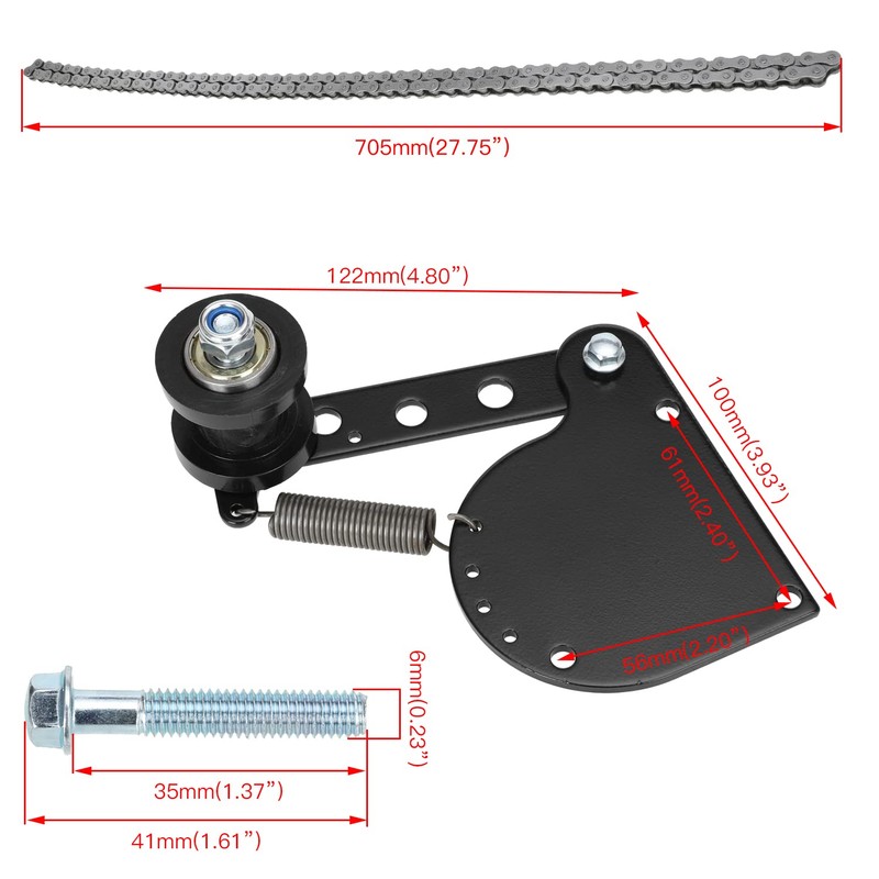 YOXUFA 415H Chain 110L Links with Motorized Bike Chain Tensioner