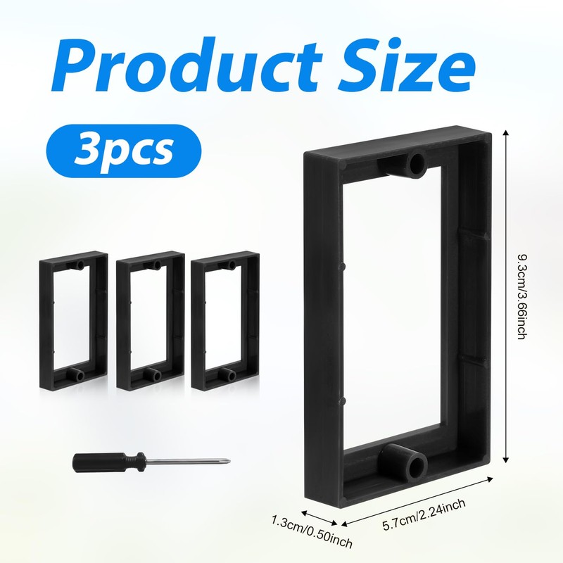 3pcs Electrical box Extender, 3.66in Outlet Box Extension with Screwdriver