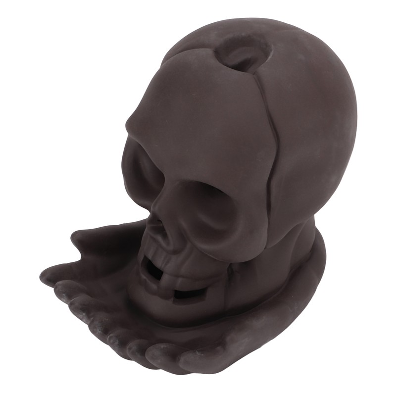 Backflow Incense Burner Purple Sands LED Light Skull Head Design