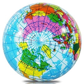 24x World Globe Earth Globe Foam Softball Ball Bull Dog Ball Ø 6 cm